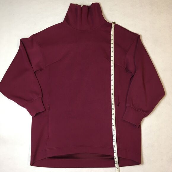 Lululemon Womens 6 Sweatshirt Top Funnel Neck Crossover Back Pink Berry Pocket - Picture 10 of 12